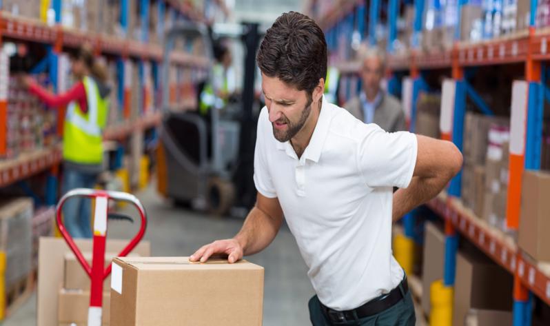 A warehouse employee who has injured his back on the job.